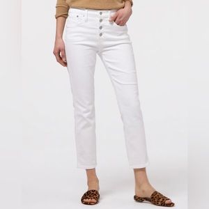 J.Crew Denim  women 10" vintage slim-straight Button fly. jean in white Size 29T